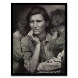"Artery8 Migrant Mother Nipomo California Lange Framed Wall Art Print in Grey - Size: W12"" x H16""" - thumbnail 1