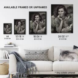 "Artery8 Migrant Mother Nipomo California Lange Framed Wall Art Print in Grey - Size: W12"" x H16""" - thumbnail 3