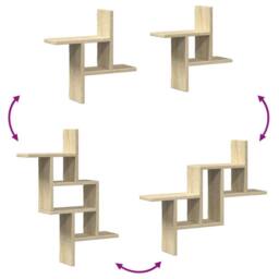 Berkfield Home Durable Wall Shelves 2 pcs Sonoma Oak 38x12x38 cm Engineered Wood in Light Tan - Size: 38 x 12 x 38 cm - thumbnail 7