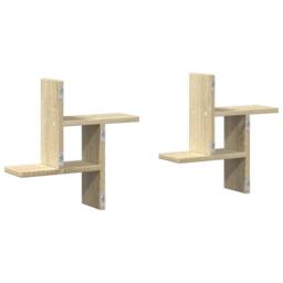 Berkfield Home Durable Wall Shelves 2 pcs Sonoma Oak 38x12x38 cm Engineered Wood in Light Tan - Size: 38 x 12 x 38 cm - thumbnail 6