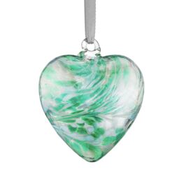 Sienna Glass 8cm Friendship Heart Green in Light Green - thumbnail 5