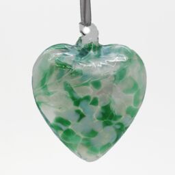 Sienna Glass 8cm Friendship Heart Green in Light Green