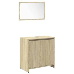 Berkfield Home Practical 4 Piece Bathroom Furniture Set Sonoma Oak Engineered Wood in Light Tan - thumbnail 4
