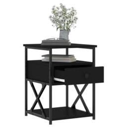 Berkfield Home Bedside Cabinets 2 pcs Black 40x42x55 cm Engineered Wood - Size: 40 x 42 x 55 cm - thumbnail 4