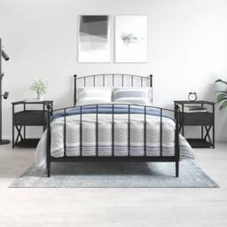 Berkfield Home Bedside Cabinets 2 pcs Black 40x42x55 cm Engineered Wood - Size: 40 x 42 x 55 cm - thumbnail 2