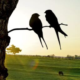 Marco Paul Bird Silhouette Shooting Target Tree Hanging Airgun Practice Metal Garden in Black