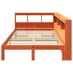 Berkfield Home Bookcase Bed without Mattress Wax Brown 120x190 cm Solid Wood Pine - thumbnail 5