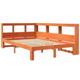 Berkfield Home Bookcase Bed without Mattress Wax Brown 120x190 cm Solid Wood Pine - thumbnail 4