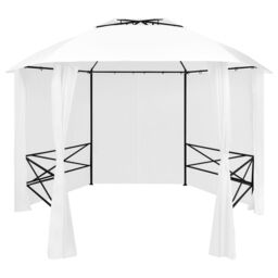 Berkfield Home Garden Marquee with Curtains 360x312x265 cm White 180 g/m ² - Size: 360 x 312 x 265 cm - thumbnail 1