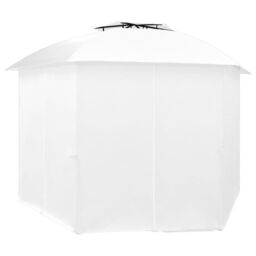 Berkfield Home Garden Marquee with Curtains 360x312x265 cm White 180 g/m ² - Size: 360 x 312 x 265 cm - thumbnail 3