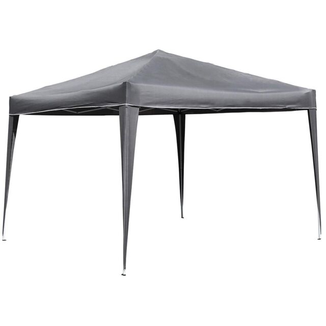 Charles Bentley 3M X 3M Foldable Pop Up Gazebo Marquee Tent For Camping / Bbq - Garden Outdoors in Grey