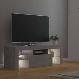 Berkfield Home TV Cabinet with LED Lights Concrete Grey 120x35x40 cm - Size: 120 x 35 x 40 cm - thumbnail 9