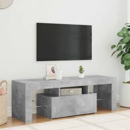 Berkfield Home TV Cabinet with LED Lights Concrete Grey 120x35x40 cm - Size: 120 x 35 x 40 cm - thumbnail 7