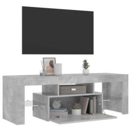 Berkfield Home TV Cabinet with LED Lights Concrete Grey 120x35x40 cm - Size: 120 x 35 x 40 cm - thumbnail 8