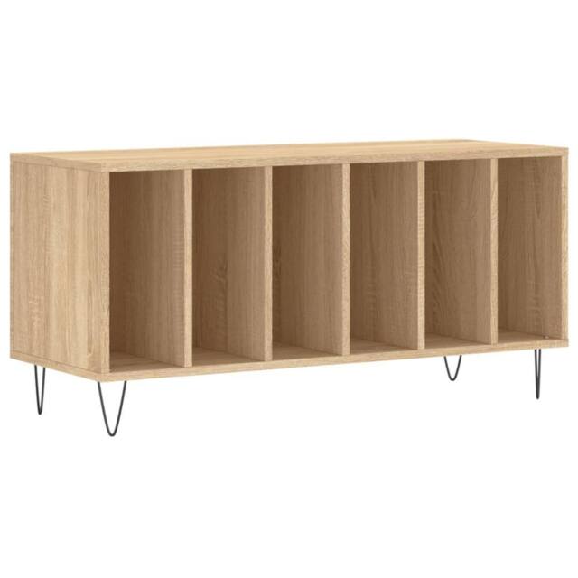 Berkfield Home Record Cabinet Sonoma Oak 100x38x48 cm Engineered Wood in Tan - Size: 100 x 38 x 48 cm - image 1