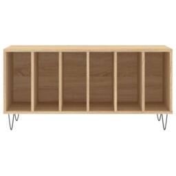 Berkfield Home Record Cabinet Sonoma Oak 100x38x48 cm Engineered Wood in Tan - Size: 100 x 38 x 48 cm - thumbnail 4