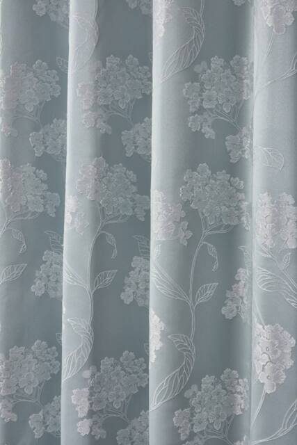 New Edge Blinds English Garden Lined Eyelet Jacquard Curtains in Duck Egg Blue - Size: 228 cm width x 183 cm drop - image 1