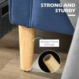 STILVORA Sofa with Storage Blue Cotton - thumbnail 8