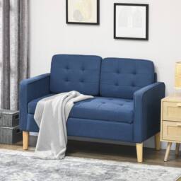 STILVORA Sofa with Storage Blue Cotton - thumbnail 9