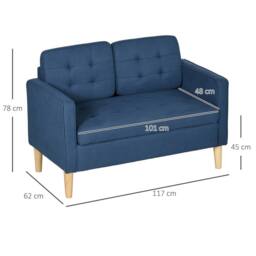 STILVORA Sofa with Storage Blue Cotton - thumbnail 4