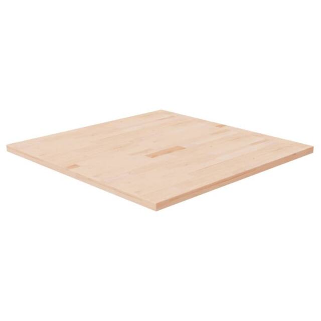 Berkfield Home Square Table Top 80x80x2.5 cm Untreated Solid Wood Oak in Brown - image 1