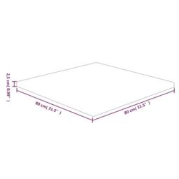 Berkfield Home Square Table Top 80x80x2.5 cm Untreated Solid Wood Oak in Brown - thumbnail 4