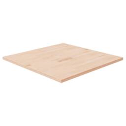 Berkfield Home Square Table Top 80x80x2.5 cm Untreated Solid Wood Oak in Brown - thumbnail 1