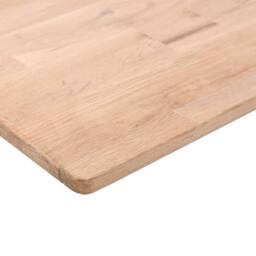 Berkfield Home Square Table Top 80x80x2.5 cm Untreated Solid Wood Oak in Brown - thumbnail 3