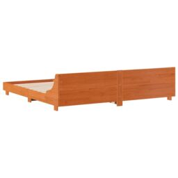Berkfield Home Bed Frame without Mattress Wax Brown 200x200 cm Solid Wood Pine - thumbnail 6