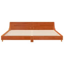 Berkfield Home Bed Frame without Mattress Wax Brown 200x200 cm Solid Wood Pine - thumbnail 4