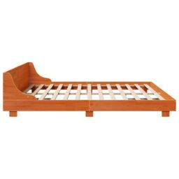 Berkfield Home Bed Frame without Mattress Wax Brown 200x200 cm Solid Wood Pine - thumbnail 5
