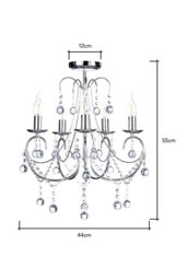 BHS Lighting Sapparia Chandelier in Silver - thumbnail 6