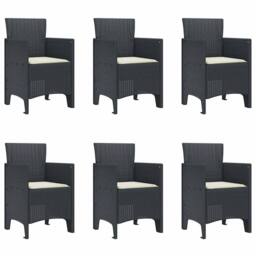 Berkfield Home 7 Piece Garden Dining Set with Cushions Anthracite Poly Rattan - thumbnail 5