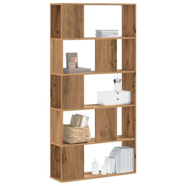 Berkfield Home Bookcase 5-Tier Artisian Oak 80.5x23.5x162.5 cm Engineered Wood in Brown - image 1