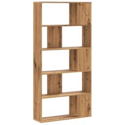 Berkfield Home Bookcase 5-Tier Artisian Oak 80.5x23.5x162.5 cm Engineered Wood in Brown - thumbnail 5