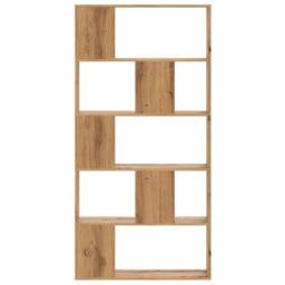 Berkfield Home Bookcase 5-Tier Artisian Oak 80.5x23.5x162.5 cm Engineered Wood in Brown - thumbnail 3