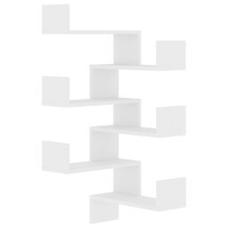 Berkfield Home Wall Corner Shelf 2 pcs White 40x40x50 cm Engineered Wood - Size: 40 x 40 x 50 cm - thumbnail 2