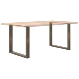 Berkfield Home Coffee Table Legs U-Shaped 2 pcs Natural Steel 90x(72-73) cm Steel in Brown - thumbnail 8