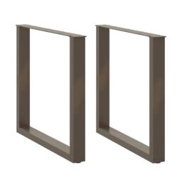 Berkfield Home Coffee Table Legs U-Shaped 2 pcs Natural Steel 90x(72-73) cm Steel in Brown - thumbnail 1