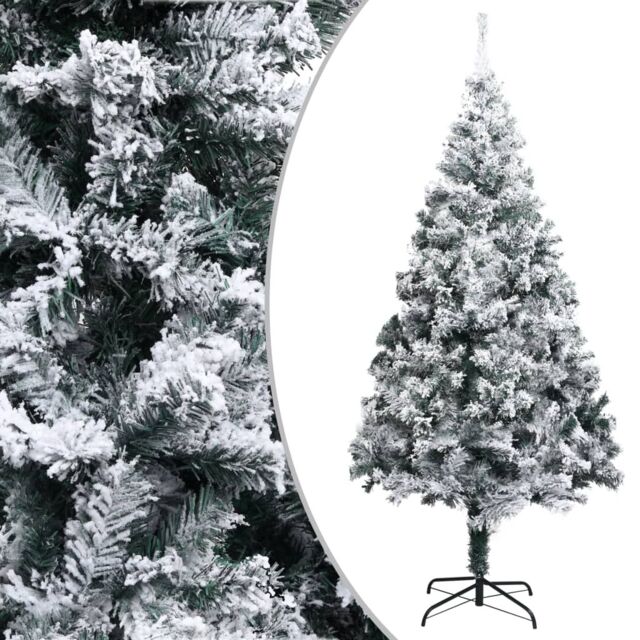 Berkfield Home Artificial Christmas Tree with Flocked Snow Green 240 cm PVC - image 1