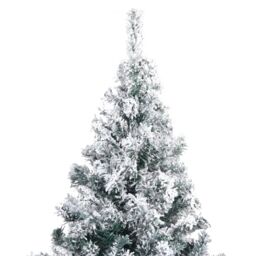 Berkfield Home Artificial Christmas Tree with Flocked Snow Green 240 cm PVC - thumbnail 3