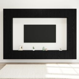 Berkfield Home 12 Piece TV Cabinet Set Wall-mounted Black Oak Engineered Wood - thumbnail 4
