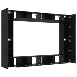 Berkfield Home 12 Piece TV Cabinet Set Wall-mounted Black Oak Engineered Wood - thumbnail 5
