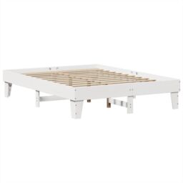 Berkfield Home Bed Frame without Mattress White 150x200 cm King Size Solid Wood Pine - thumbnail 6