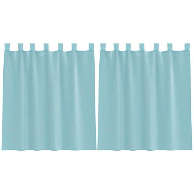 Berkfield Home Voile Curtains with Loops 2 pcs Turquoise 140x140 cm - image 1