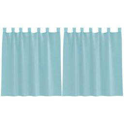 Berkfield Home Voile Curtains with Loops 2 pcs Turquoise 140x140 cm