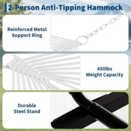 London Boutique Double Hammock w/Stand 2 Person Hammock w/ Carrying Bag & Pillow & Pad in Green - thumbnail 5