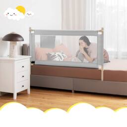 Costway 145 cm Toddler Bed Rail Infant Safety Bed Guardrail in Grey - thumbnail 3