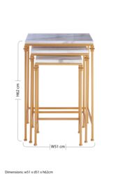 Orsina Elegant Design Set Of 3 Square Side Tables, Stylish Side Tables For Livingroom, Functional Bedside Table in Gold - thumbnail 6