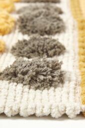 Homescapes Cotton Chenille Striped Tufted Circle Hall Runner, 66 x 200cm in Mustard - Size: 66 cm x 200 cm - thumbnail 4